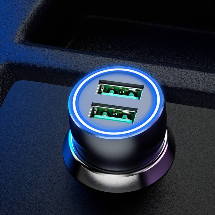 Dudao R4+ ładowarka samochodowa 2xUSB-A 120W 3A szary