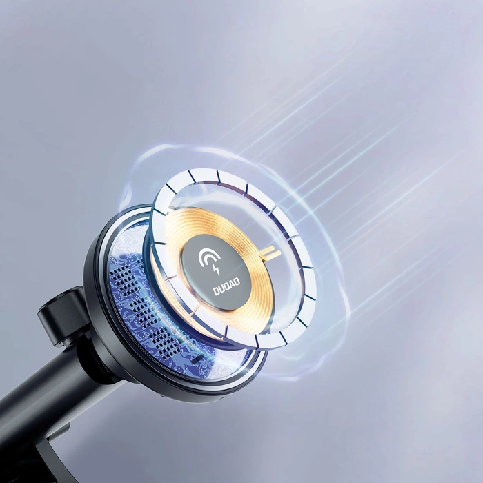 Uchwyt magnetyczny z ładowarką indukcyjną MagSafe na kokpit 15W Dudao F12MAX+ - czarna