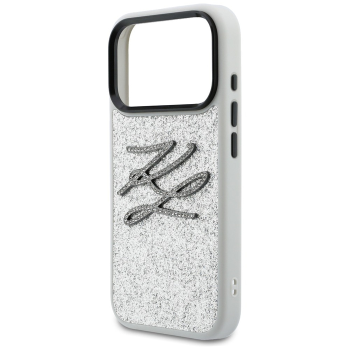 Etui Karl Lagerfeld IML Glitter KL       Diamond Logo do iPhone 17 Pro srebrny