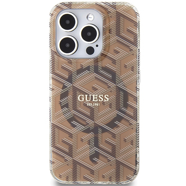 Etui Guess GUHMP15XHGCUSTGW iPhone 15 Pro Max 6.7" brązowy/brown hardcase IML GCube MagSafe Case