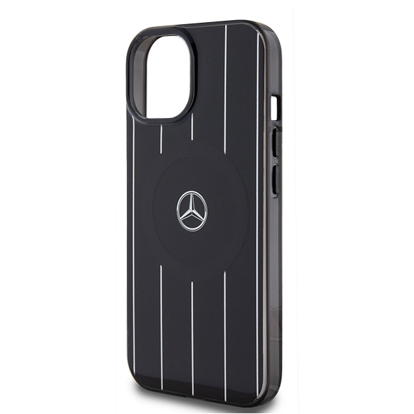 Etui Mercedes MEHMP15S23HRSK iPhone 15 6.1" czarny/black hardcase Double Layer Crossed Lines MagSafe Case