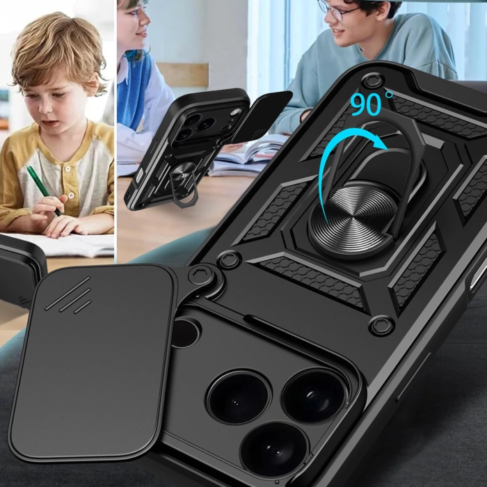 Etui Hybrid Armor iPhone 17 Pro Camshield Pancerne Czarne