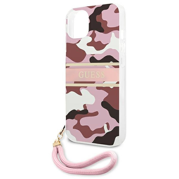 Etui GUESS Apple iPhone 13 Mini Camo Strap Collection Różowy Hardcase