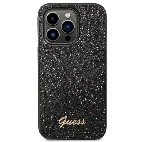 Etui GUESS Apple iPhone 14 Pro Max Glitter Script Czarny Hardcase