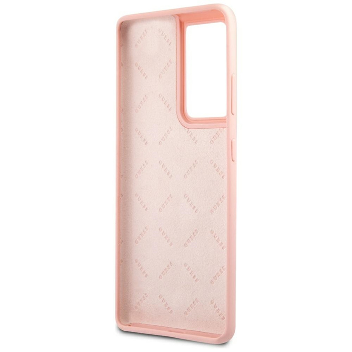 Etui GUESS Samsung Galaxy S21 Ultra Script Vintage Różowy Hardcase