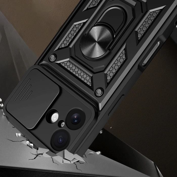 Etui Hybrid Armor iPhone 17 Camshield Pancerne Czarne