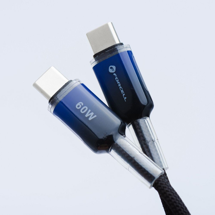 Kabel USB C do USB C Forcell F-Energy QC4.0 PD 3A 60W Gradient 1 m C354 czarny