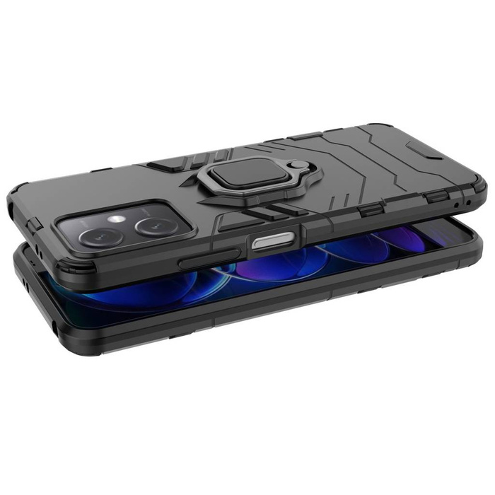 Etui Ring Armor etui do Xiaomi Redmi Note 12 5G / Poco X5 5G pancerny pokrowiec uchwyt magnetyczny ring czarne Case