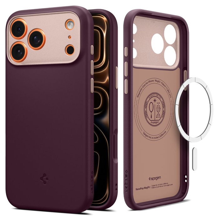 ETUI SPIGEN IPHONE 17 PRO MAX NANO POP MAG MAGSAFE BURGUNDY BEAN