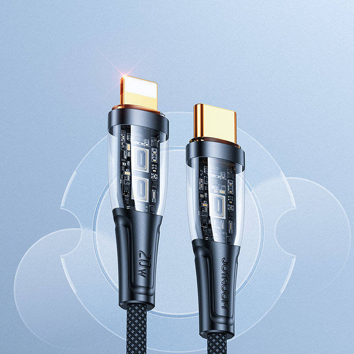 Joyroom kabel szybko ładujący z inteligentnym wyłącznikiem USB-C - Lightning 20W 1.2m czarny (S-CL020A3)