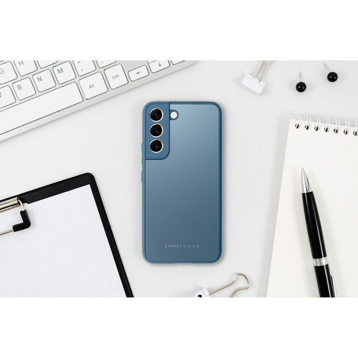 Futerał Roar Matte Glass Case - do Samsung Galaxy A12 niebieski