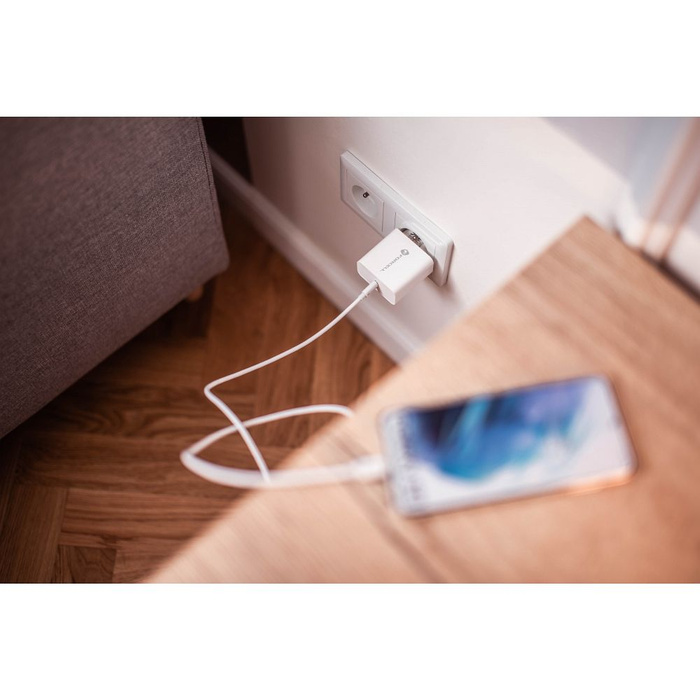 Ładowarka sieciowa do telefonu Forcell F-Energy USB C QC4.0 PD 3A 45W TFK-TC-45WPD biała