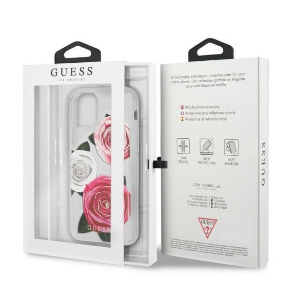 Etui Guess Guhcn58rostrt iPhone 11 Pro Transparent Hardcase Flower Desire Pink & White Rose Case