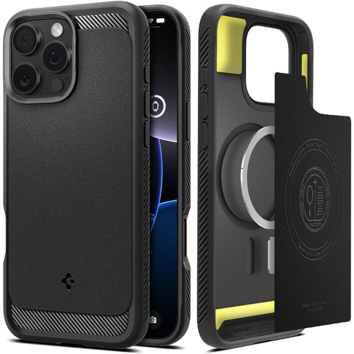 ETUI SPIGEN RUGGED ARMOR MAG MAGSAFE IPHONE 16 PRO MATOWE CZARNE