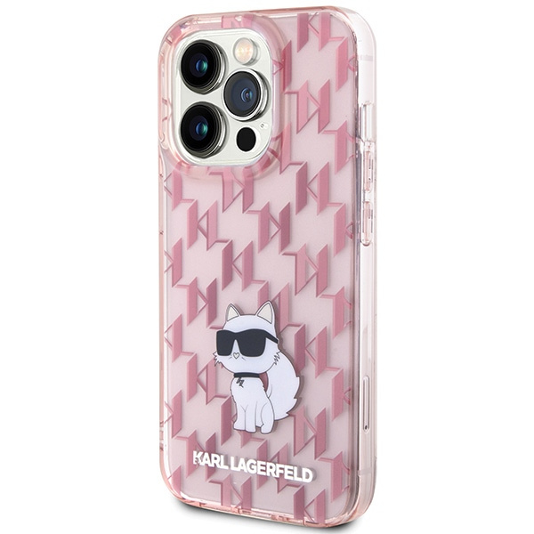 Etui Karl Lagerfeld KLHCP15XHNCMKLP iPhone 15 Pro Max 6.7" różowy/pink hardcase Monogram Choupette Case