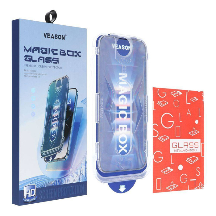 Szkło Hartowane 6D Pro Veason Easy-Install Glass + Aplikator - do Iphone X / XS czarny