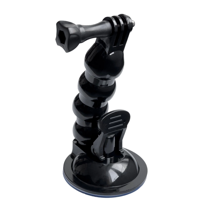 Uchwyt z przyssawką do GoPro, DJI, Insta360, SJCam, Eken + adapter do smartfona - czarny