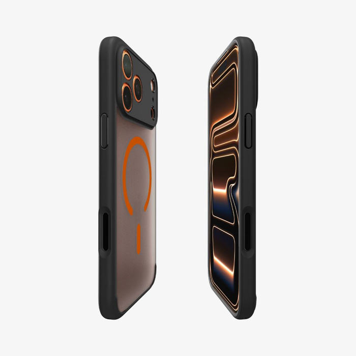 ETUI SPIGEN IPHONE 17 PRO MAX ULTRA HYBRID MAG MAGSAFE FROST BLACK/ORANGE