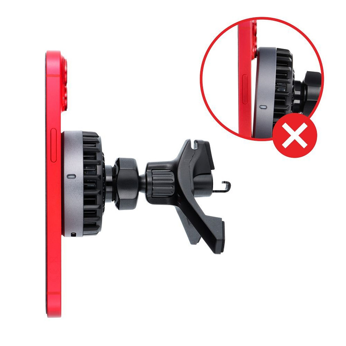 Uchwyt na telefon do samochodu magnetyczny zgodny z MagSafe Forcell F-Grip Cool Mag z technologią chłodzenia Cold Protect Qi2 15W do szyby / deski / kratki czarny