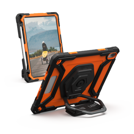 UAG Plasma HS Kickstand - obudowa ochronna z uchwytem do Apple Pencil, uchwytem na dłoń oraz podstawką do iPad 10.9" 10 generacja / 11" (A16) (orange/black)