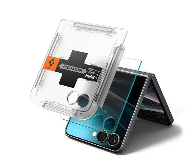 SZKŁO HARTOWANE SPIGEN SAMSUNG GALAXY Z FLIP 7 GLAS.TR ”EZ FIT” HD 2-PACK CLEAR