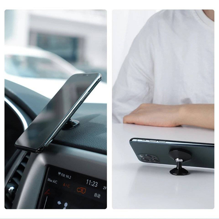 Wozinsky magnetyczny uchwyt samochodowy na deskę rozdzielczą 360 samoprzylepny czarny (WMH-05)