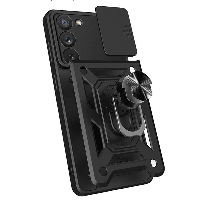 Etui Hybrid Armor Camshield etui do Samsung Galaxy A34 5G pancerny pokrowiec z osłoną na aparat czarne Case
