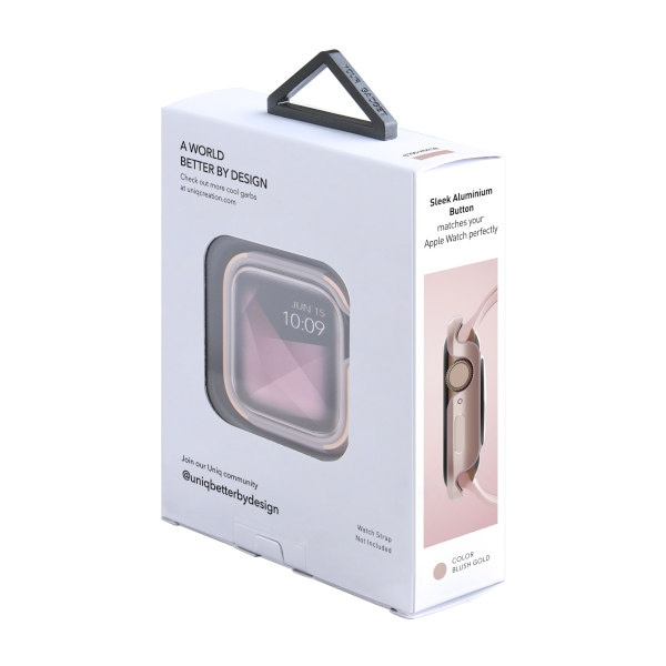 UNIQ etui Valencia Apple Watch Series 4/5/6/SE 40mm. różowo-złoty/blush gold pink