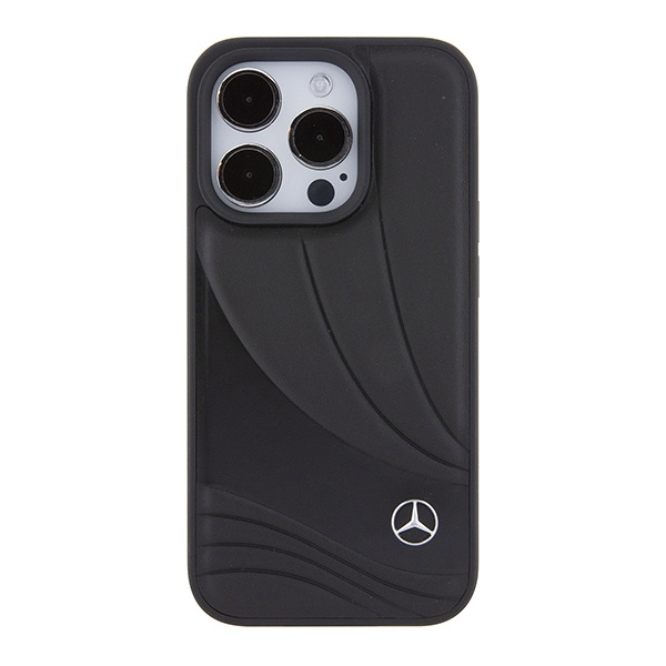 Etui Mercedes MEHCP15L8ROLK iPhone 15 Pro 6.1" czarny/black hardcase Leather Wave Patern Case