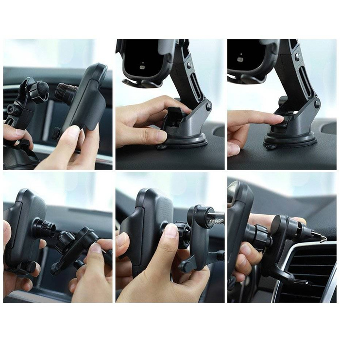 Baseus automatyczny elektryczny uchwyt samochodowy bezprzewodowa ładowarka Qi 15W czarny (WXHW03-01)