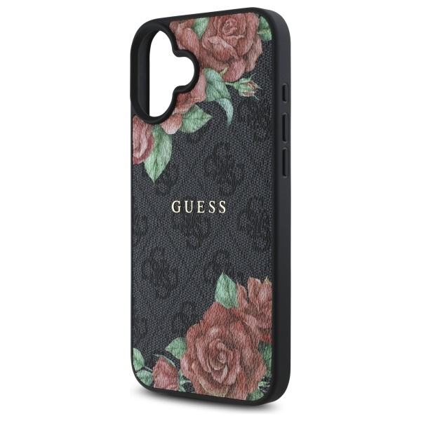 Guess GUHMP16SP4ROPEMCK iPhone 16 6.1"    czarny/black hardcase 4G Flowers Print MagSafe