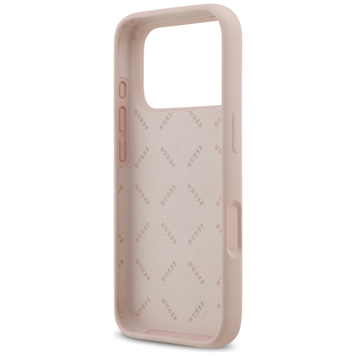 Etui Guess Silicone Big 4G Script do     iPhone 17 Pro różowy