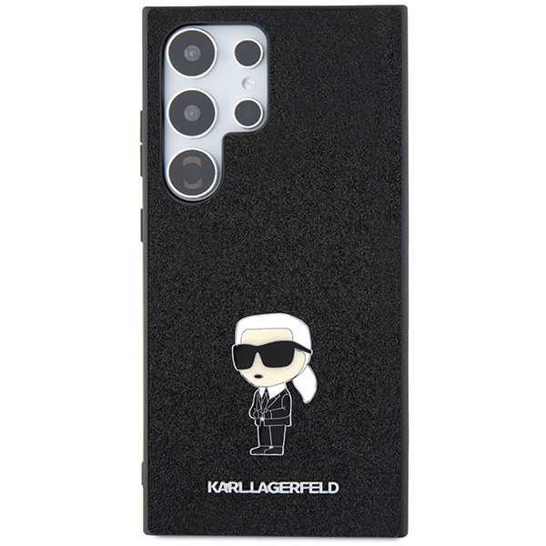 Etui Karl Lagerfeld KLHCS24LGKNPSK S24 Ultra S928 czarny/black hardcase Fixed Glitter Ikonik Logo Metal Pin Case