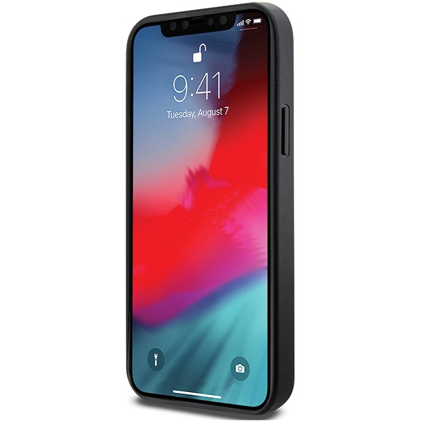 Etui Guess GUHMP12MG4GFRK iPhone 12/12 Pro 6.1" czarny/black hardcase 4G Collection Leather Metal Logo MagSafe Case