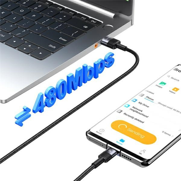 USAMS SET Kabel USB na USB-C 3A 1.2m Fast Charging stalowy/tarnish 30 szt. SJ718ZJ01 (US-SJ718)