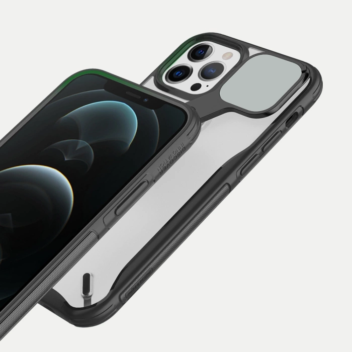 Etui Nillkin Cyclops Case wytrzymałe etui z osłoną na aparat i składaną podstawką iPhone 13 Pro niebieski