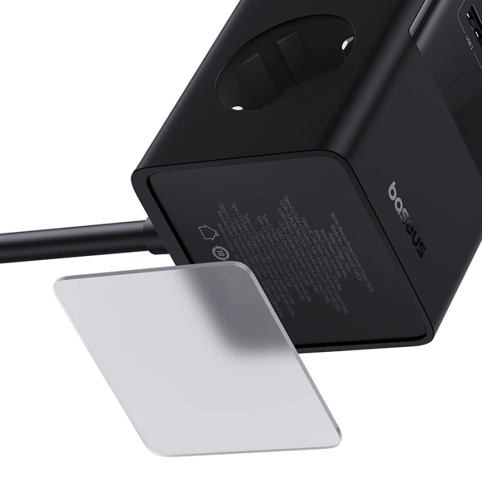 Stacja ładująca Baseus PowerCombo Tower 100W 2 x EU + 2 x USB-A + 2 x USB-C 1,5m - czarna