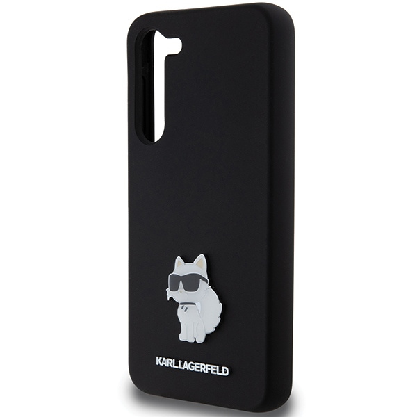 Etui Karl Lagerfeld KLHCS24MSMHCNPK S24+ S926 czarny/black hardcase Silicone Choupette Metal Pin