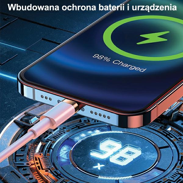 Kabel USAMS USB-C Apple Lightning U63 PD 1,2m Fast Charge 20W SJ484USB01 US-SJ484 Czarny