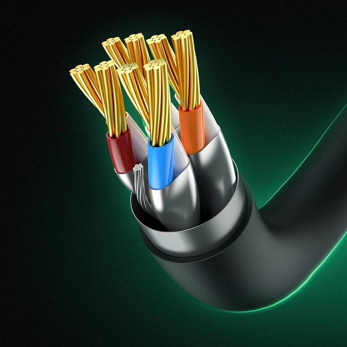 Kabel sieciowy kat. 8 Baseus Ethernet RJ45, 40Gbps, 0,5m (czarny)