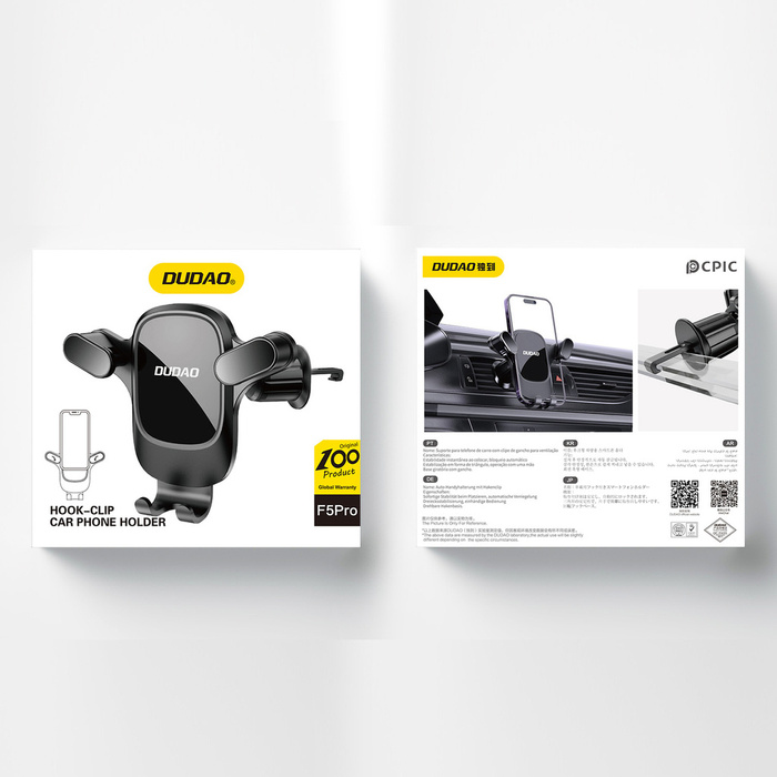 Uchwyt samochodowy do telefonu na kratkę wentylacyjną Dudao F5Pro - czarny