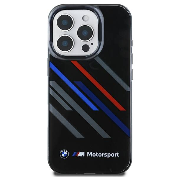 Etui BMW iPhone 16 Pro Max 6.9" czarny/black hardcase Motosport IML Random Stripes