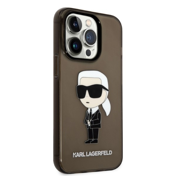 Etui KARL LAGERFELD Apple iPhone 14 Pro Ikonik Karl Lagerfeld Czarny Hardcase