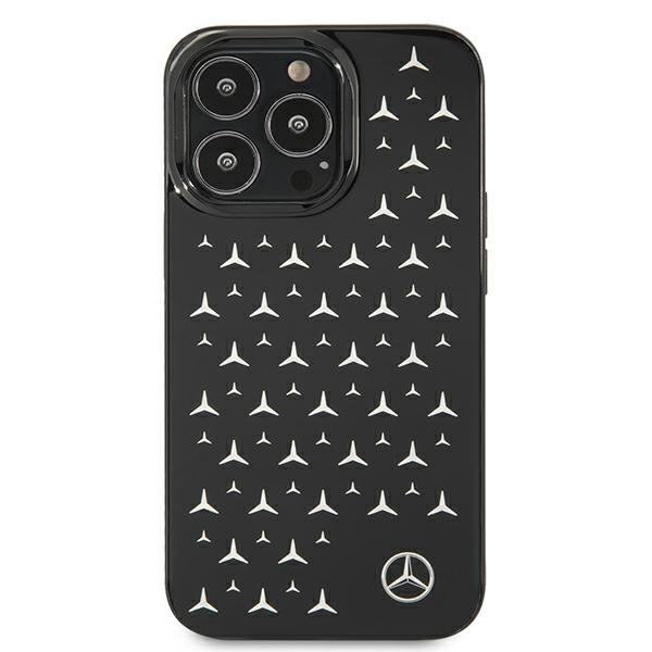 Etui MERCEDES Apple iPhone 13 Pro Silver Stars Pattern Czarny Hardcase