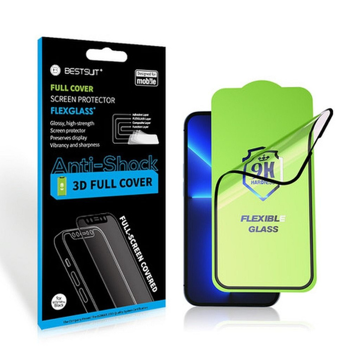 Szkło hybrydowe Bestsuit Flexible 5D Full Glue do iPhone 12/12 Pro czarny