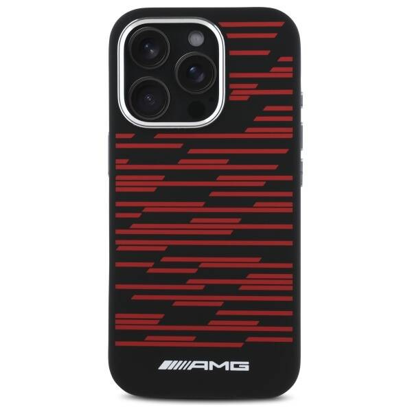 Etui AMG iPhone 16 Pro Max czarny/black hardcase Silicone Graphics MagSafe
