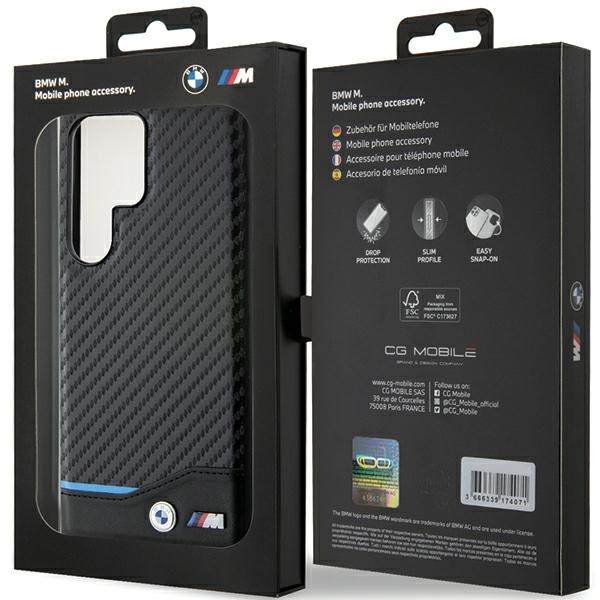 Etui BMW BMHCS24L22NBCK Samsung Galaxy S24 Ultra S928 czarny/black Leather Carbon Case