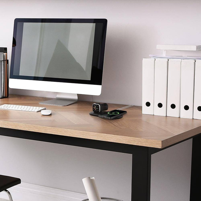 SPIGEN MAGFIT DUO APPLE MAGSAFE & APPLE WATCH PODSTAWKA  CHARGER STAND BLACK