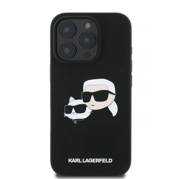 Etui Karl Lagerfeld iPhone 16 Pro czarny/black HC MagSafe Sil Double Heads Print