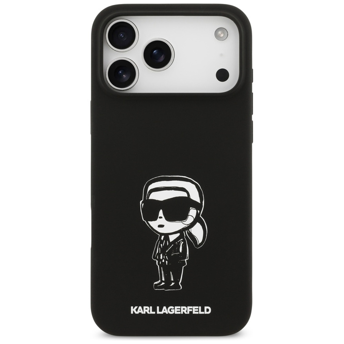 Etui Karl Lagerfeld Silicone Karl Sketch & Logo MagSafe do iPhone 17 Pro Max czarny